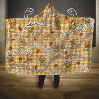 Gold Palaka Hawaii Mele Kalikimaka Hooded Blanket Ohia Lehua Shell Leis Funny Gingerbread Santa - Polynesian Pride