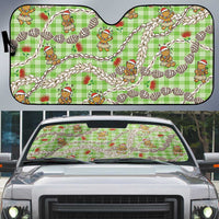 Green Palaka Hawaii Mele Kalikimaka Auto Sun Shade Ohia Lehua Shell Leis Funny Gingerbread Santa - Polynesian Pride