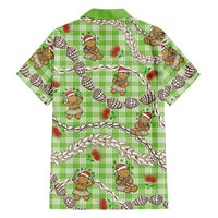 Green Palaka Hawaii Mele Kalikimaka Family Matching Puletasi and Hawaiian Shirt Ohia Lehua Shell Leis Funny Gingerbread Santa LT14 - Polynesian Pride
