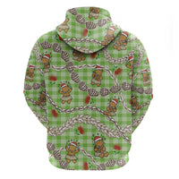 Green Palaka Hawaii Mele Kalikimaka Hoodie Ohia Lehua Shell Leis Funny Gingerbread Santa - Polynesian Pride