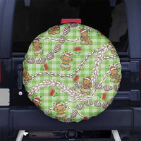 Green Palaka Hawaii Mele Kalikimaka Spare Tire Cover Ohia Lehua Shell Leis Funny Gingerbread Santa - Polynesian Pride