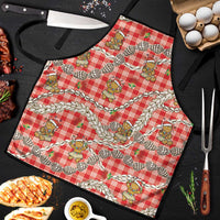 Red Palaka Hawaii Mele Kalikimaka Apron Ohia Lehua Shell Leis Funny Gingerbread Santa - Polynesian Pride