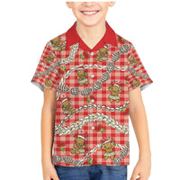 Red Palaka Hawaii Mele Kalikimaka Family Matching Mermaid Dress and Hawaiian Shirt Ohia Lehua Shell Leis Funny Gingerbread Santa LT14 - Polynesian Pride