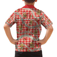 Red Palaka Hawaii Mele Kalikimaka Hawaiian Shirt Ohia Lehua Shell Leis Funny Gingerbread Santa LT14 - Polynesian Pride