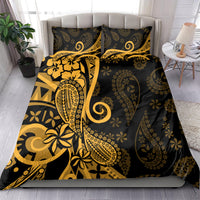 Gold Polynesia Paisley Bedding Set Polynesian With Tropical Flowers LT14 - Polynesian Pride
