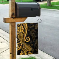 Gold Polynesia Paisley Garden Flag Polynesian With Tropical Flowers LT14 - Polynesian Pride