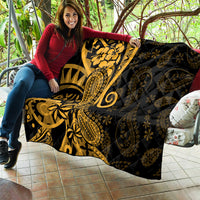 Gold Polynesia Paisley Quilt Polynesian With Tropical Flowers LT14 - Polynesian Pride