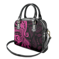 Pink Polynesia Paisley Shoulder Handbag Polynesian With Tropical Flowers LT14 - Polynesian Pride