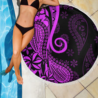 Polynesia Paisley Beach Blanket Polynesian With Tropical Flowers - Purple LT14 - Polynesian Pride