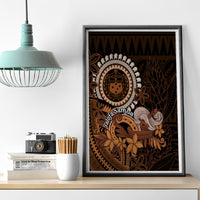 Talofa Samoa Canvas Wall Art Samoan Kava Bowl Siapo Pattern - Brown LT14 - Polynesian Pride