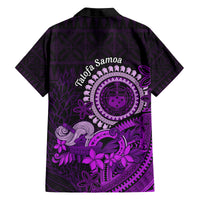 Purple Talofa Samoa Family Matching Off Shoulder Maxi Dress and Hawaiian Shirt Samoan Kava Bowl Siapo Pattern LT14 - Polynesian Pride