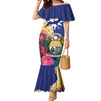 Nauru Independence Day Mermaid Dress Coat Of Arms With Tropical Flowers