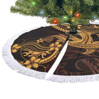 Gold Black Aloha Hawaii Tree Skirt Polynesian Shark Tattoo With Plumeria LT14 - Polynesian Pride