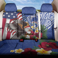 United States and Northern Mariana Islands Back Car Seat Cover USA Flag Eagle CNMI Latte Stone Tropical Flowers