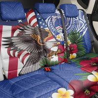 United States and Northern Mariana Islands Back Car Seat Cover USA Flag Eagle CNMI Latte Stone Tropical Flowers