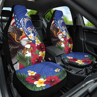 United States and Northern Mariana Islands Car Seat Cover USA Flag Eagle CNMI Latte Stone Tropical Flowers