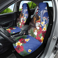 United States and Northern Mariana Islands Car Seat Cover USA Flag Eagle CNMI Latte Stone Tropical Flowers
