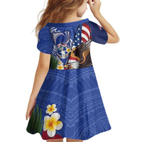 United States and Northern Mariana Islands Family Matching Mermaid Dress and Hawaiian Shirt USA Flag Eagle CNMI Latte Stone Tropical Flowers LT14 - Polynesian Pride