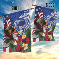 United States and Northern Mariana Islands Garden Flag USA Flag Eagle CNMI Latte Stone Tropical Flowers