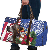 United States and Northern Mariana Islands Travel Bag USA Flag Eagle CNMI Latte Stone Tropical Flowers LT14 - Polynesian Pride