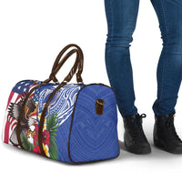 United States and Northern Mariana Islands Travel Bag USA Flag Eagle CNMI Latte Stone Tropical Flowers LT14 - Polynesian Pride