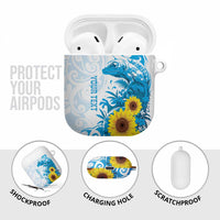 New Zealand Autism Awareness Month AirPods Case Takiwatanga Maori Lizard With Sunflower LT14 - Polynesian Pride