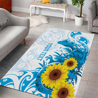 New Zealand Autism Awareness Month Area Rug Takiwatanga Maori Lizard With Sunflower
