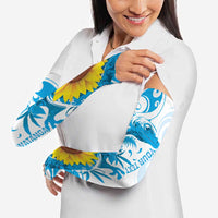 New Zealand Autism Awareness Month Arm Sleeves Takiwatanga Maori Lizard With Sunflower - Polynesian Pride