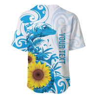 New Zealand Autism Awareness Month Baseball Jersey Takiwatanga Maori Lizard With Sunflower