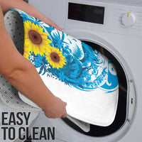 New Zealand Autism Awareness Month Bathroom Set Takiwatanga Maori Lizard With Sunflower - Polynesian Pride