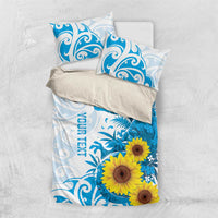 New Zealand Autism Awareness Month Bedding Set Takiwatanga Maori Lizard With Sunflower