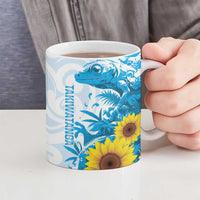 New Zealand Autism Awareness Month Ceramic Mug Takiwatanga Maori Lizard With Sunflower - Polynesian Pride