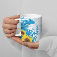 New Zealand Autism Awareness Month Ceramic Mug Takiwatanga Maori Lizard With Sunflower - Polynesian Pride