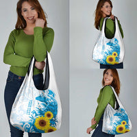 New Zealand Autism Awareness Month Grocery Bag Takiwatanga Maori Lizard With Sunflower