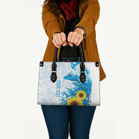 New Zealand Autism Awareness Month Leather Bag Takiwatanga Maori Lizard With Sunflower - Polynesian Pride