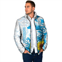 New Zealand Autism Awareness Month Padded Jacket Takiwatanga Maori Lizard With Sunflower - Polynesian Pride