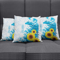 New Zealand Autism Awareness Month Pillow Cover Takiwatanga Maori Lizard With Sunflower - Polynesian Pride