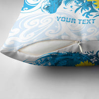 New Zealand Autism Awareness Month Pillow Cover Takiwatanga Maori Lizard With Sunflower - Polynesian Pride