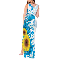 New Zealand Autism Awareness Month Tank Maxi Dress Takiwatanga Maori Lizard With Sunflower