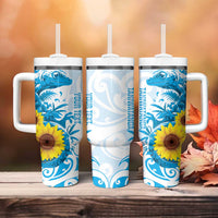 New Zealand Autism Awareness Month Tumbler With Handle Takiwatanga Maori Lizard With Sunflower