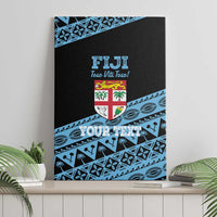 Fiji Rugby 2025 Custom Canvas Wall Art Fijian Tapa Toso Viti Toso - Black