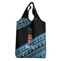 Fiji Rugby 2025 Custom Grocery Bag Fijian Tapa Toso Viti Toso - Black
