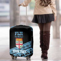 Fiji Rugby 2025 Custom Luggage Cover Fijian Tapa Toso Viti Toso - Black