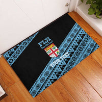 Fiji Rugby 2025 Custom Rubber Doormat Fijian Tapa Toso Viti Toso - Black