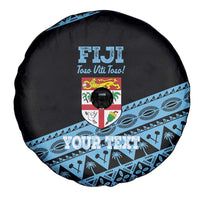 Fiji Rugby 2025 Custom Spare Tire Cover Fijian Tapa Toso Viti Toso - Black