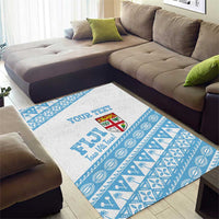 Fiji Rugby 2025 Custom Area Rug Fijian Tapa Toso Viti Toso - White