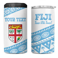 Fiji Rugby 2025 Custom 4 in 1 Can Cooler Tumbler Fijian Tapa Toso Viti Toso - White