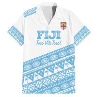 Fiji Rugby 2025 Custom Family Matching Long Sleeve Bodycon Dress and Hawaiian Shirt Fijian Tapa Toso Viti Toso - White