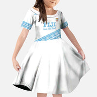 Fiji Rugby 2025 Custom Family Matching Mermaid Dress and Hawaiian Shirt Fijian Tapa Toso Viti Toso - White