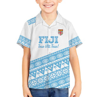 Fiji Rugby 2025 Custom Family Matching Puletasi and Hawaiian Shirt Fijian Tapa Toso Viti Toso - White